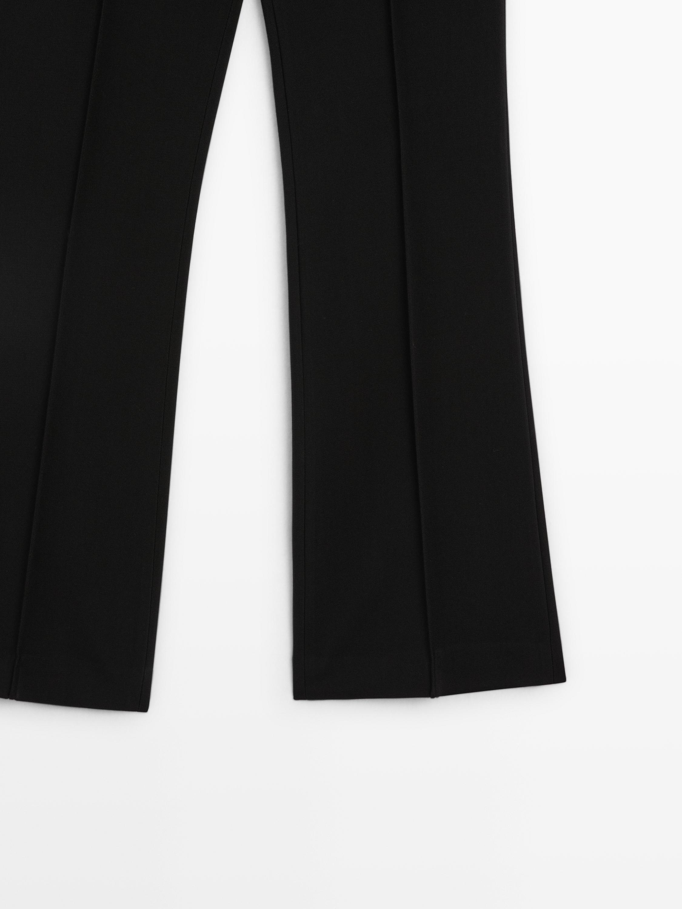 Crepe trousers with seam detail